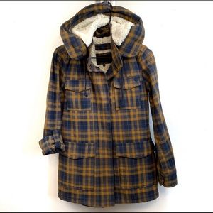 Hurley Blue and Yellow Plaid Utility Jacket